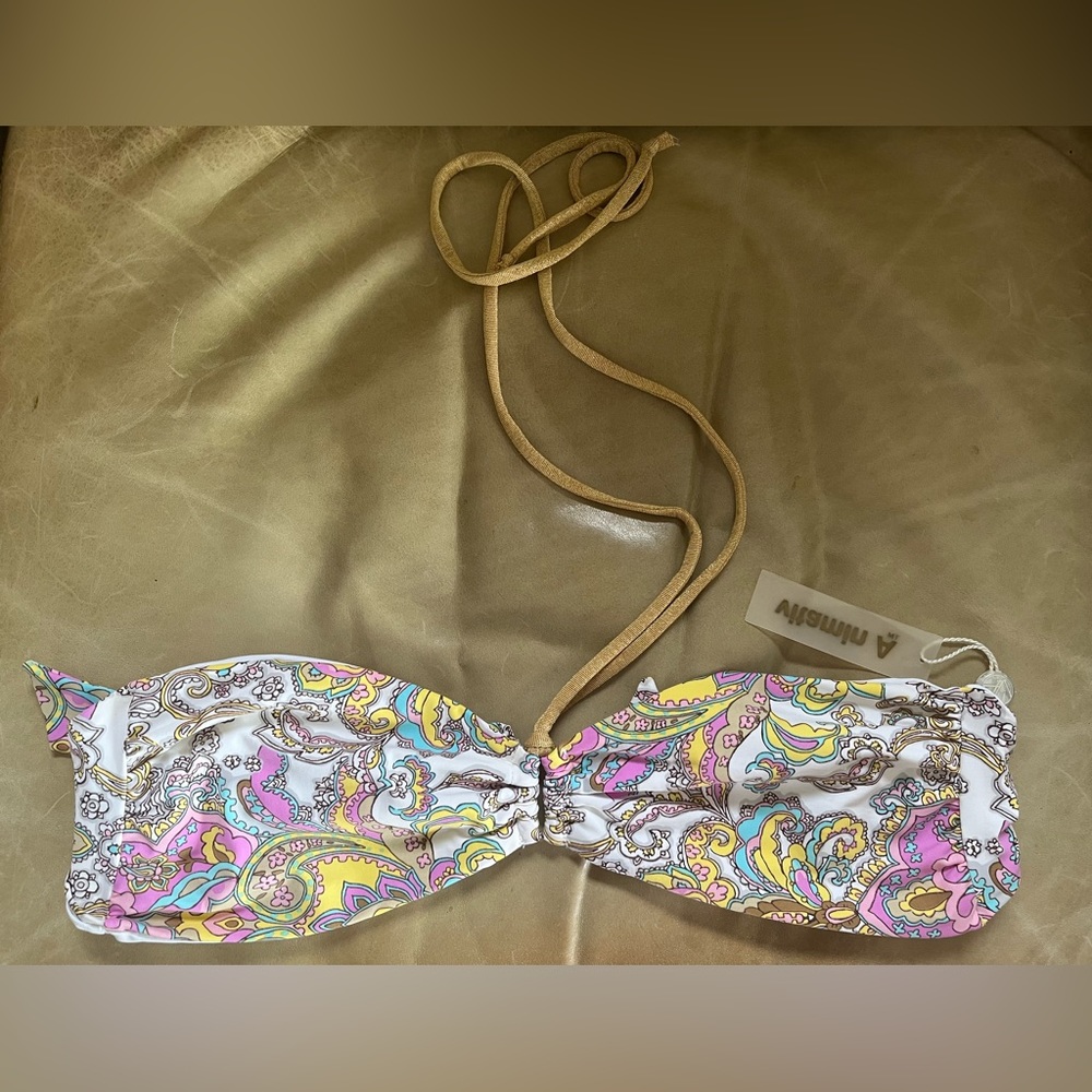 NWT Vitamin A bandeau bikini top 10/L